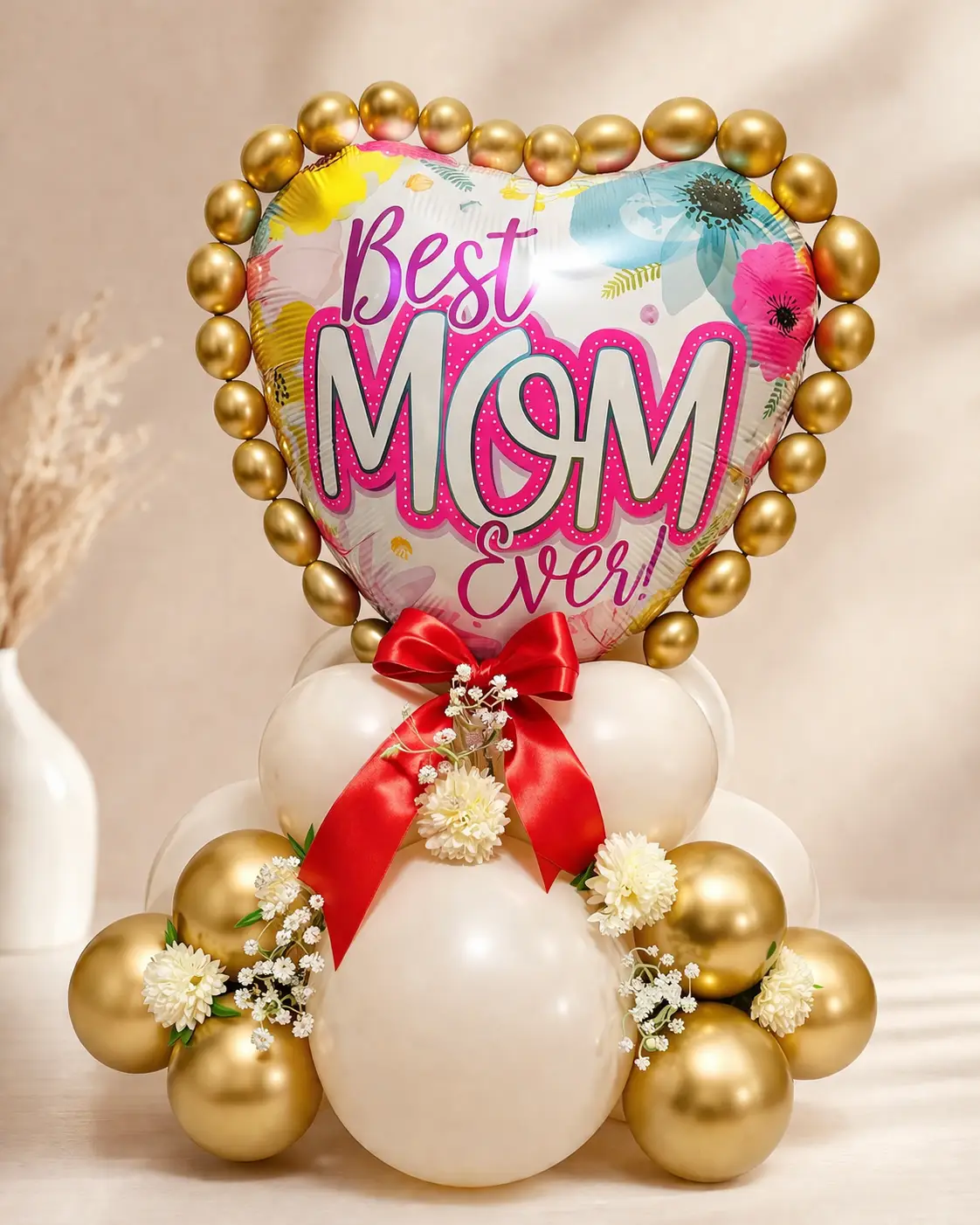 Heart Foil Balloon Gift Stand